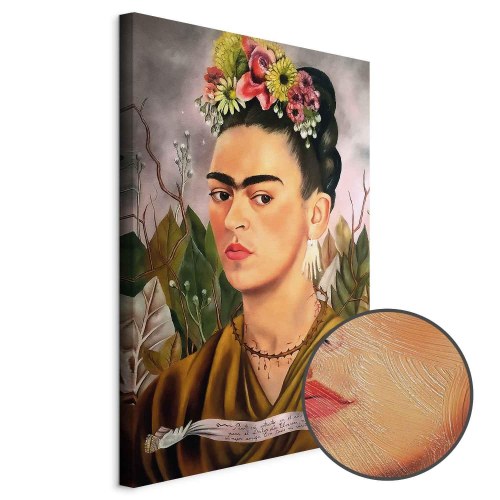 Frida Kahlo billede på lærred - Selvportræt dedikeret til Dr. Eloesser
