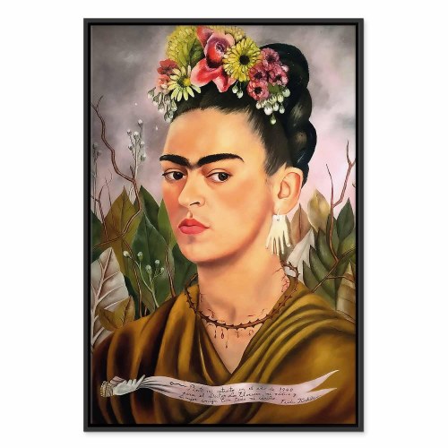 Frida Kahlo billede på lærred - Selvportræt dedikeret til Dr. Eloesser