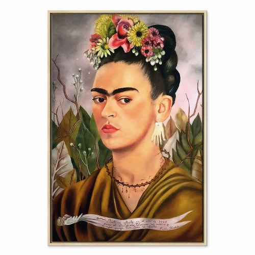 Frida Kahlo billede på lærred - Selvportræt dedikeret til Dr. Eloesser