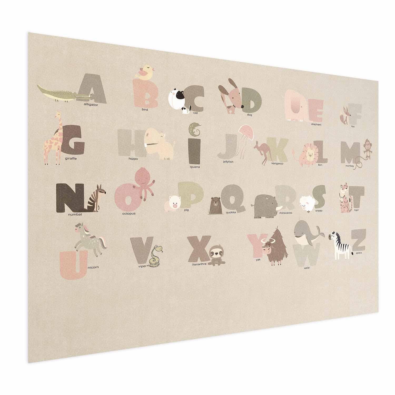 Børneplakat Beige Alfabet 60 x 40 cm / 90 x 60 cm
