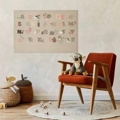 Børneplakat Beige Alfabet 60 x 40 cm / 90 x 60 cm