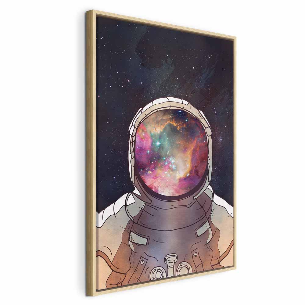 Lærredsbillede Star Explorer 1 del lodret - 60 x 90 cm - I en naturlig træramme