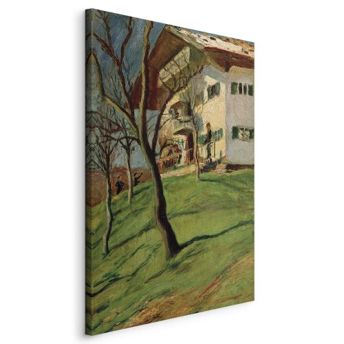 August Macke billede på lærred - Vores lille hus i Tegernsee