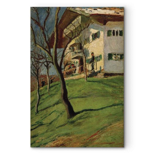 August Macke billede på lærred - Vores lille hus i Tegernsee