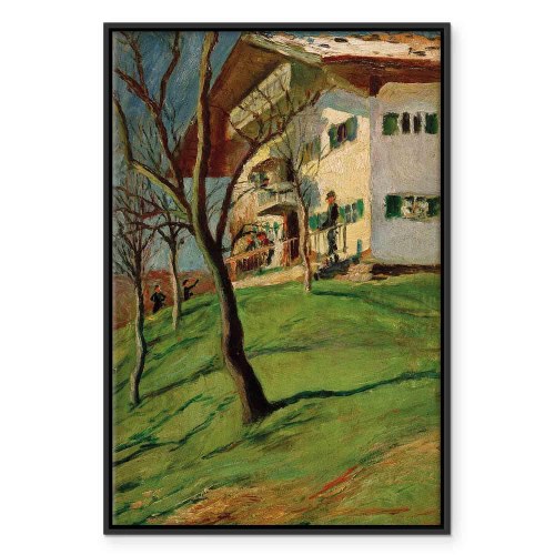 August Macke billede på lærred - Vores lille hus i Tegernsee