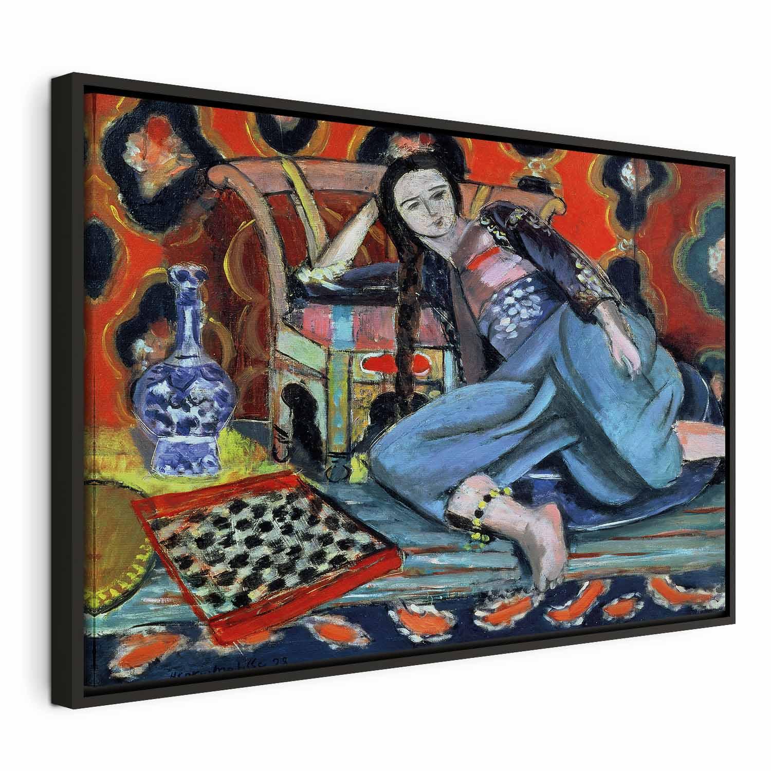Henri Matisse lærredsbillede - Odalisque med tyrkisk stol reproduktion - 60 x 40 cm - I en sort træramme