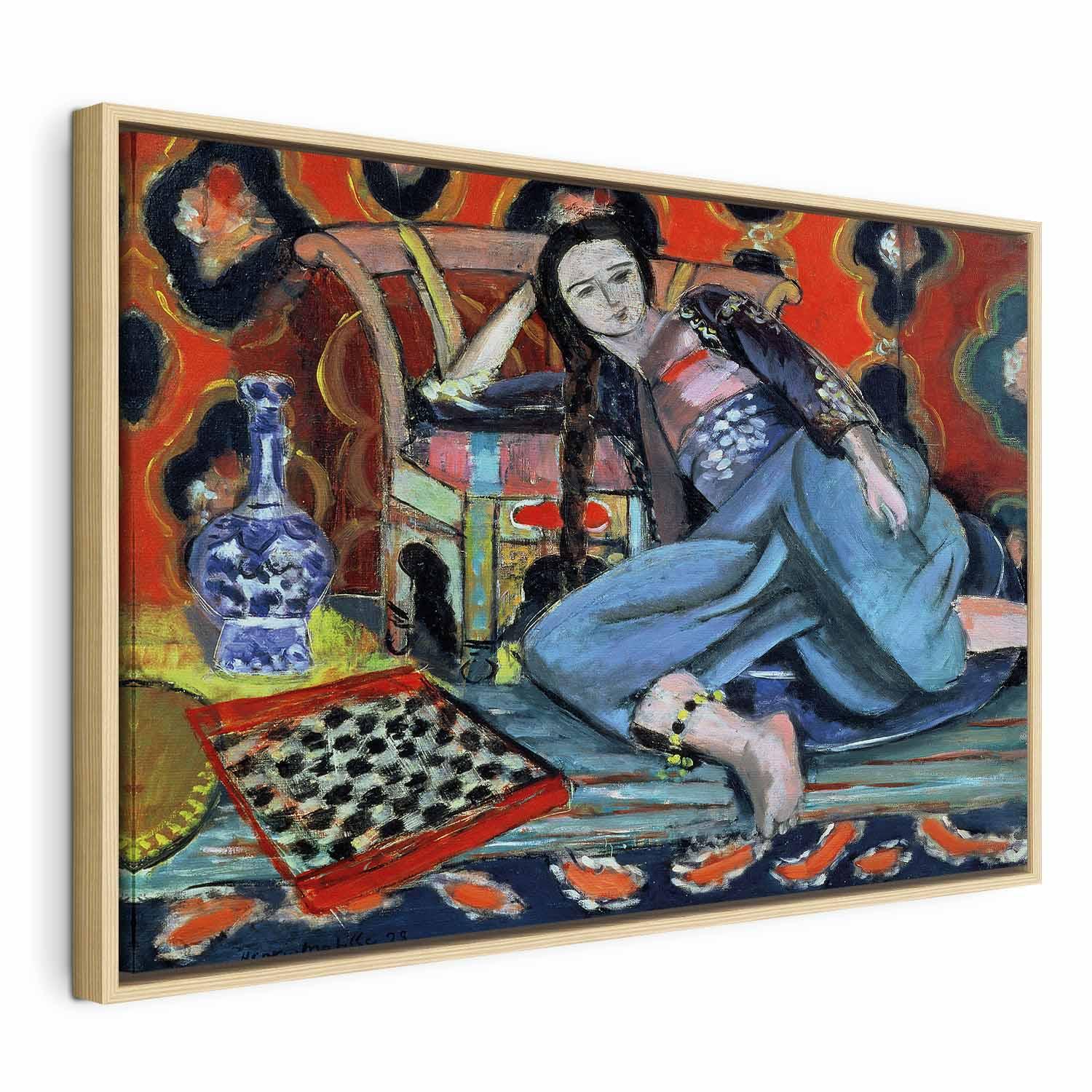 Henri Matisse lærredsbillede - Odalisque med tyrkisk stol reproduktion - 120 x 80 cm - I en naturlig træramme