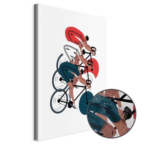 Lærredsbillede Cykelløb på lys baggrund - illustration