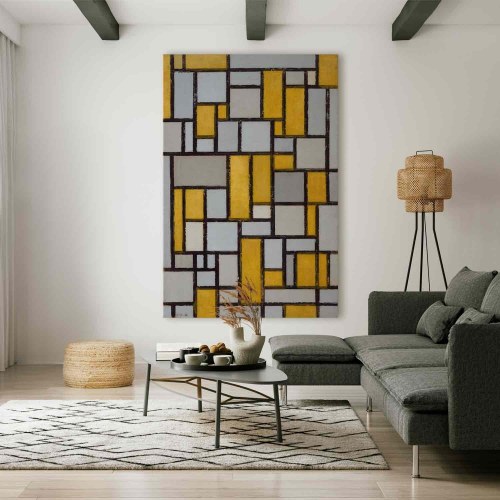 Piet Mondrian XXL-billede på lærred - Komposition med gitter 35