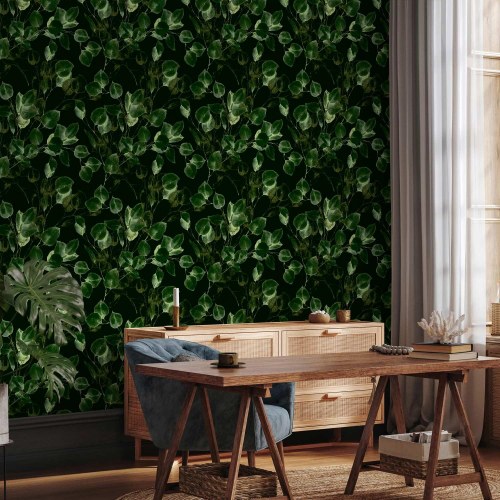Fototapet med grønne blade - Greenery Decoration