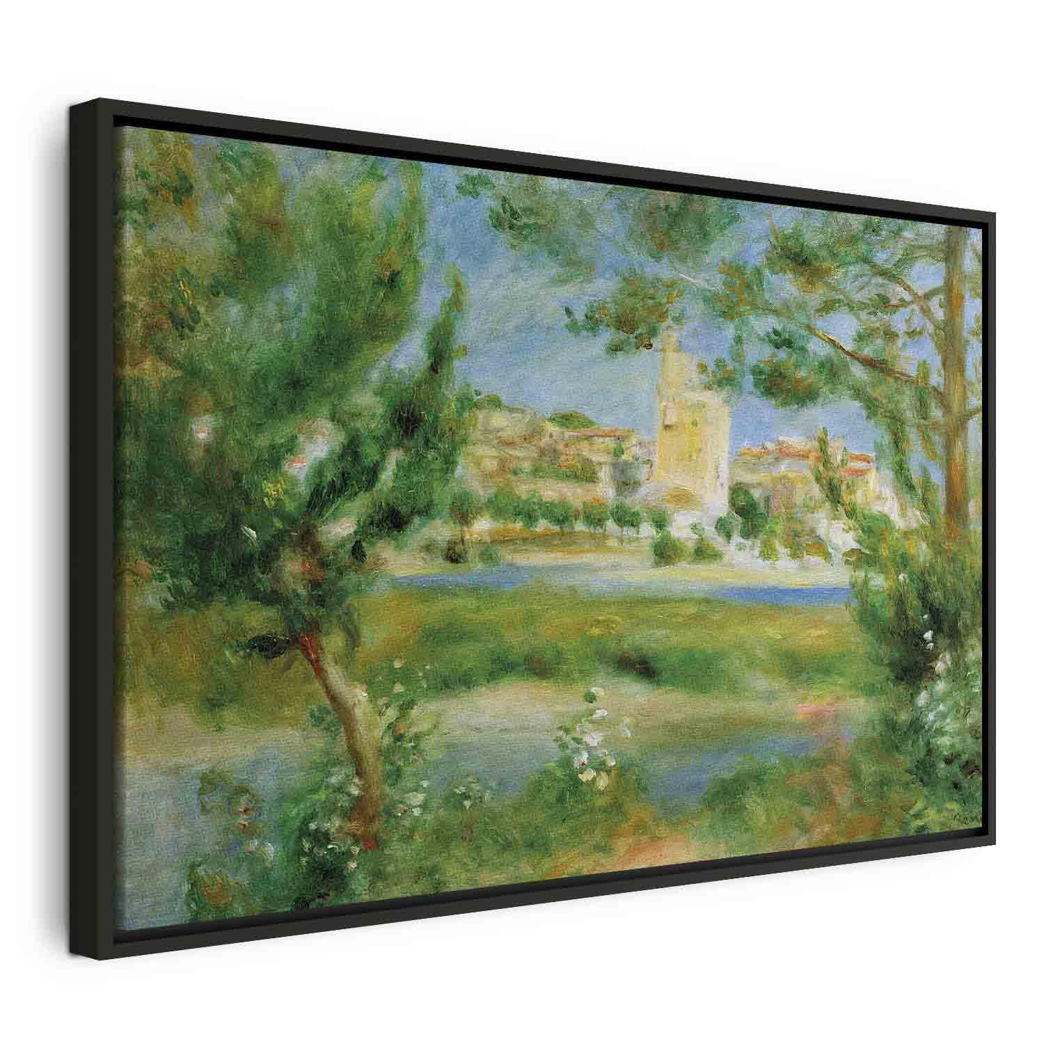 Billede på lærred - Pierre-Auguste Renoir - Villeneuve-les-Avignon reproduktion - 120 x 80 cm - I en sort træramme