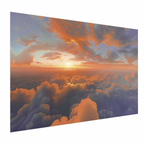 Plakat med morgenhimmel og skyer - abstrakt vægdekoration