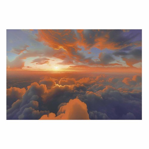 Plakat med morgenhimmel og skyer - abstrakt vægdekoration