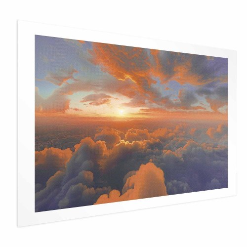 Plakat med morgenhimmel og skyer - abstrakt vægdekoration