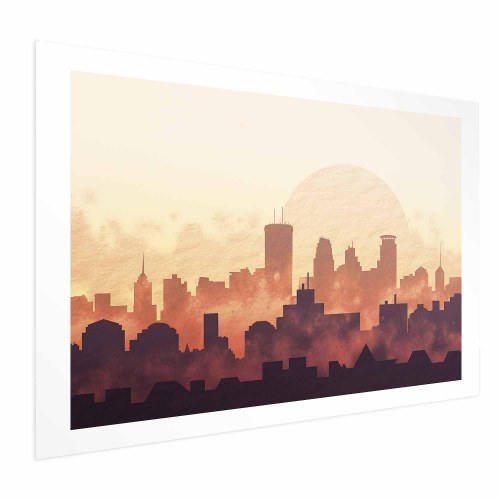 Plakat Byvarme med bypanorama