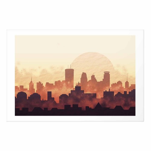Plakat Byvarme med bypanorama