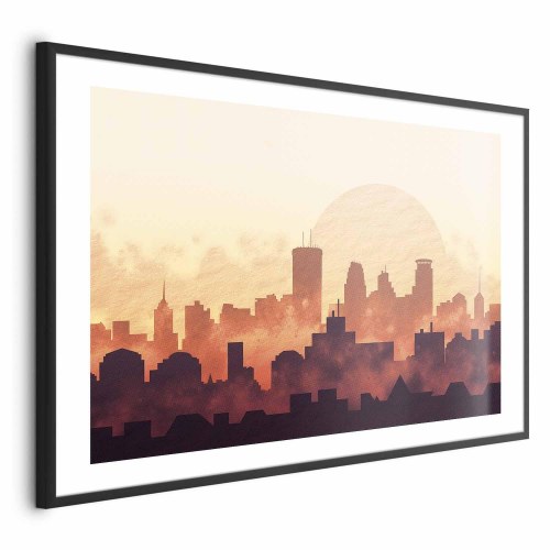 Plakat Byvarme med bypanorama