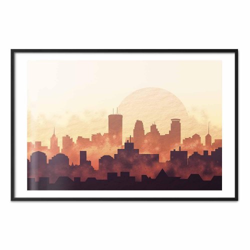 Plakat Byvarme med bypanorama