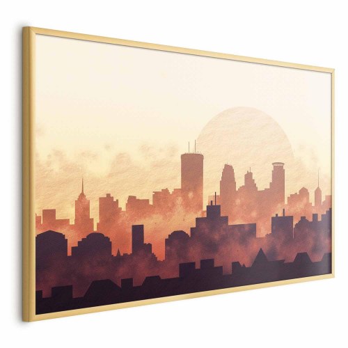 Plakat Byvarme med bypanorama
