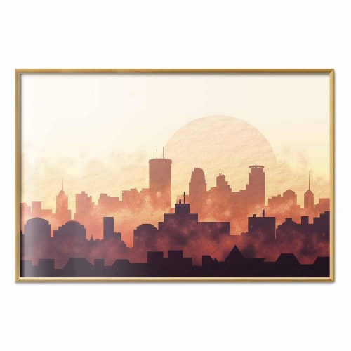 Plakat Byvarme med bypanorama