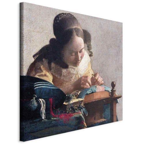 Jan Vermeer - Kniplersken lærredsbillede