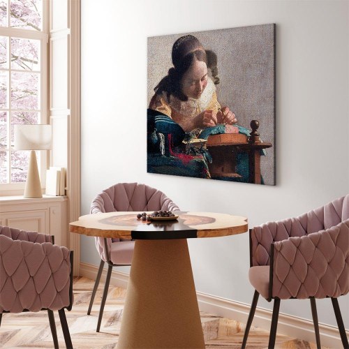 Jan Vermeer - Kniplersken lærredsbillede