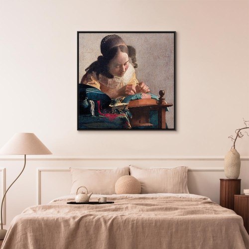 Jan Vermeer - Kniplersken lærredsbillede