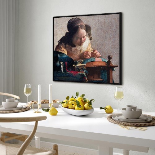 Jan Vermeer - Kniplersken lærredsbillede