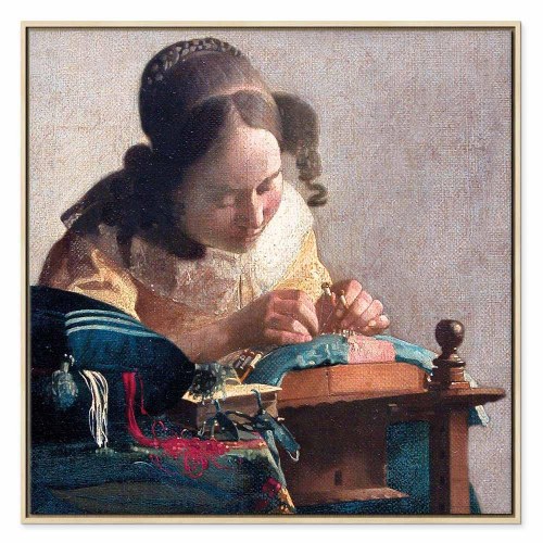 Jan Vermeer - Kniplersken lærredsbillede