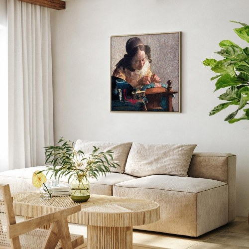 Jan Vermeer - Kniplersken lærredsbillede