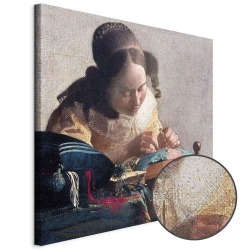 Jan Vermeer - Kniplersken lærredsbillede