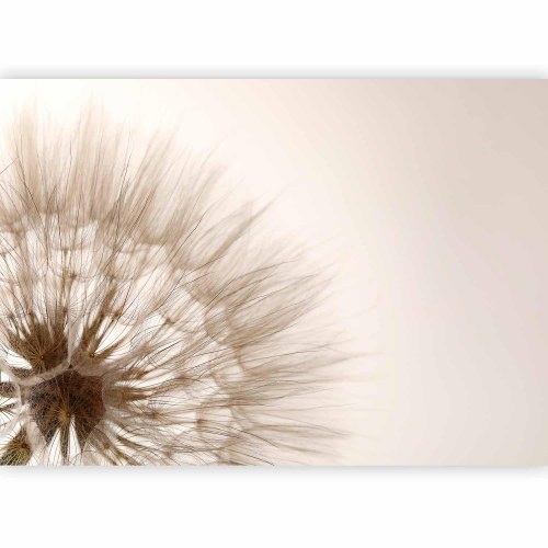 Fototapet med naturmotiv i sepia - nærbillede af blomst