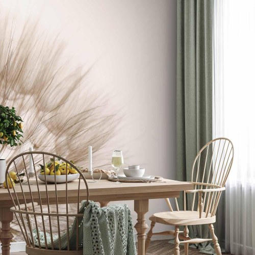 Fototapet med naturmotiv i sepia - nærbillede af blomst