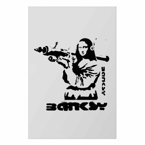 Gadekunst plakat - Mona Lisa med bazooka