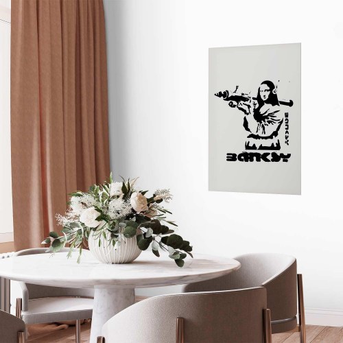 Gadekunst plakat - Mona Lisa med bazooka
