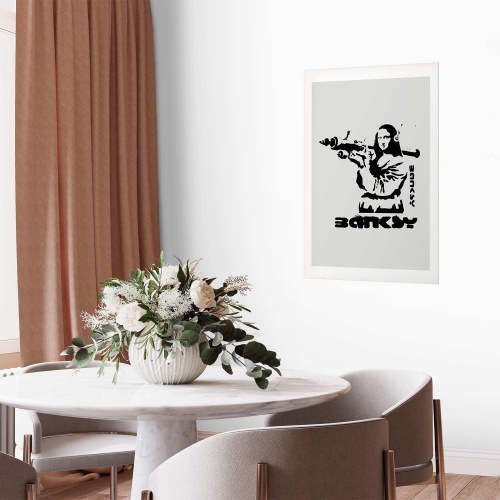 Gadekunst plakat - Mona Lisa med bazooka