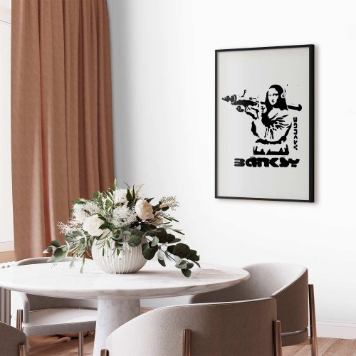 Gadekunst plakat - Mona Lisa med bazooka