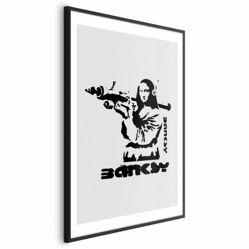 Gadekunst plakat - Mona Lisa med bazooka