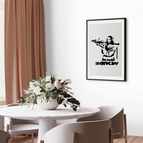 Gadekunst plakat - Mona Lisa med bazooka