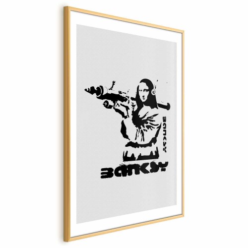 Gadekunst plakat - Mona Lisa med bazooka