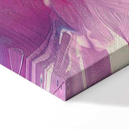 Lærredsbillede Night Flows - abstrakte bølger i blå og violette nuancer