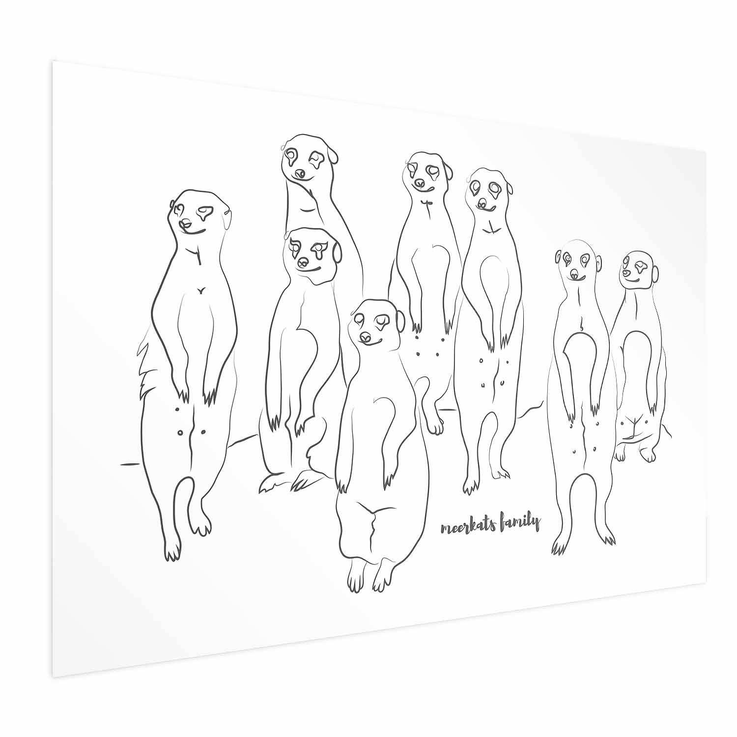 Plakat med surikatfamilie til væggen