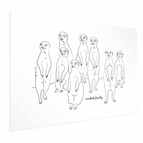 Plakat med surikatfamilie til væggen