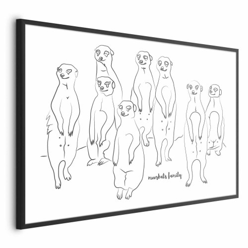 Plakat med surikatfamilie til væggen