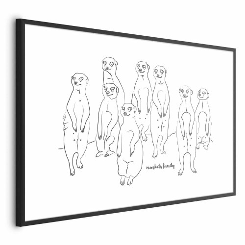 Plakat med surikatfamilie til væggen