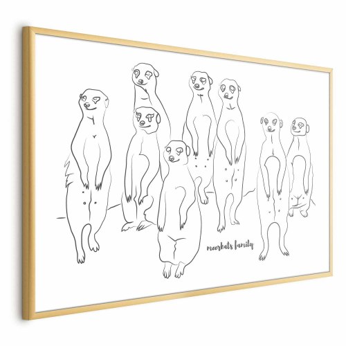 Plakat med surikatfamilie til væggen