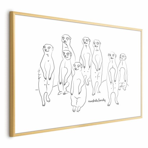 Plakat med surikatfamilie til væggen