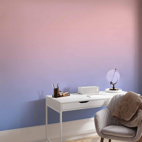 Fototapet Pink Daggry - Gradient baggrund i rosa og kølig blå