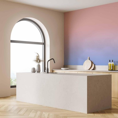 Fototapet Pink Daggry - Gradient baggrund i rosa og kølig blå