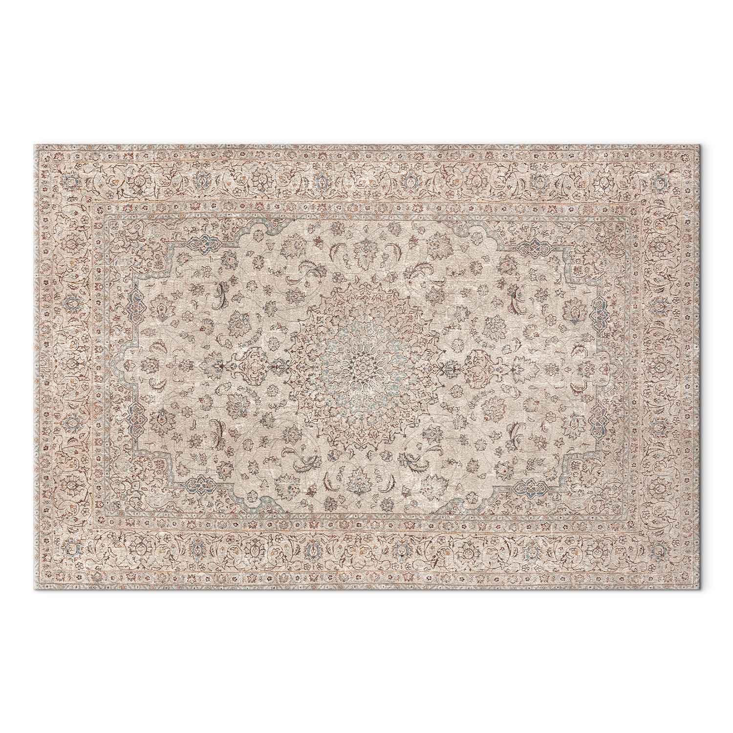 Lærredsbillede Sandtæppe - slidt persisk tæppe med dekorative motiver - 90 x 60 cm - Premium Print